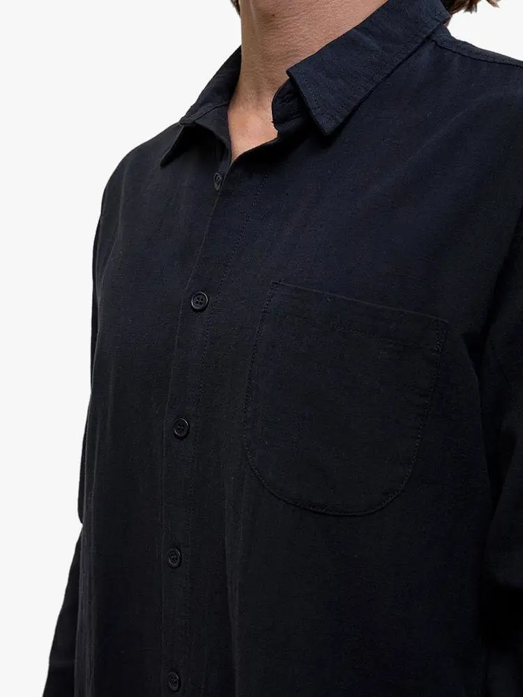 Rhythm Classic Linen Long Sleeve Shirt - Vintage Black