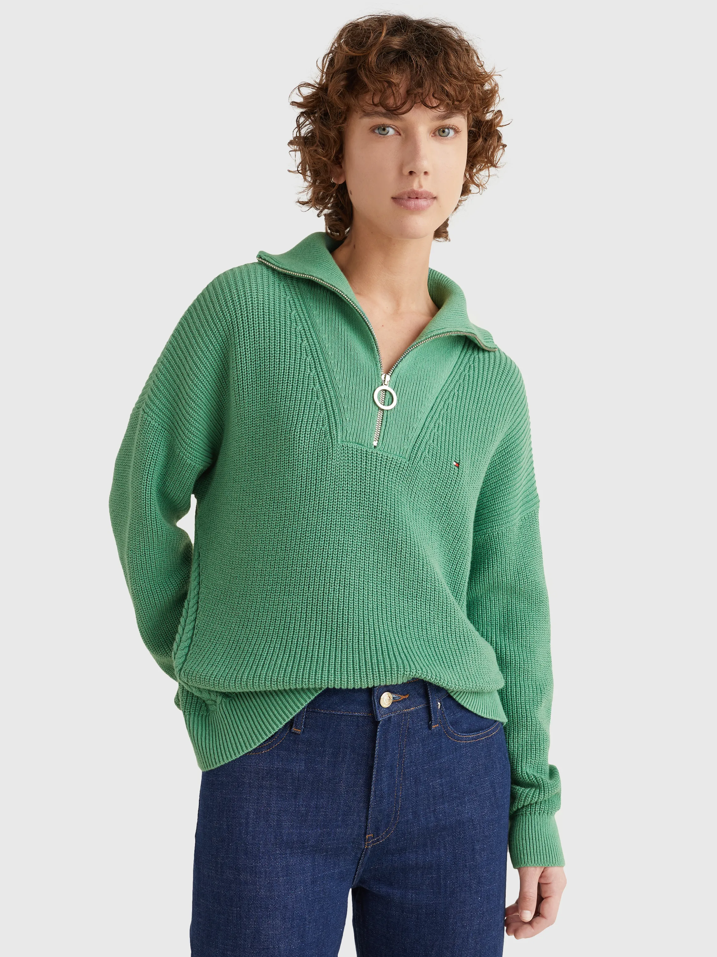 Rib Knit Half-Zip Relaxed Jumper | Sweatshirts & Hoodies | Tommy Hilfiger