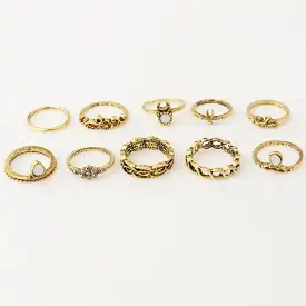 Set of 10: Retro Embossed Ring (various designs) GA2