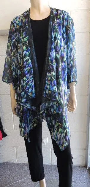 Shelz Drape Front Chiffon Jacket