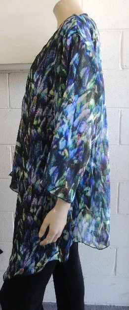 Shelz Drape Front Chiffon Jacket