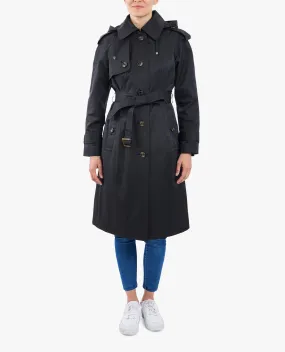 SINGLE BREASTED BELTED RAINCOAT WITH HOOD