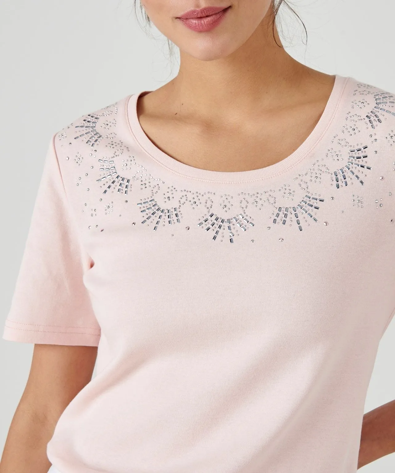 Skin Soft Short Sleeved Detailed T-shirt