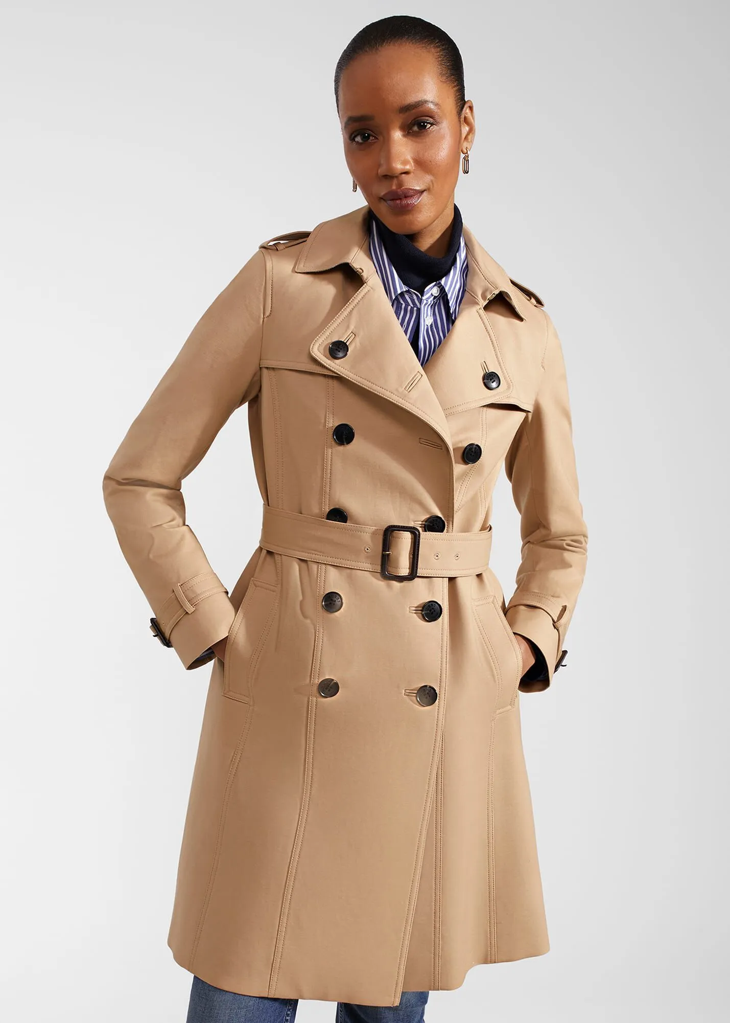 Skylar Shower Resistant Trench Coat 