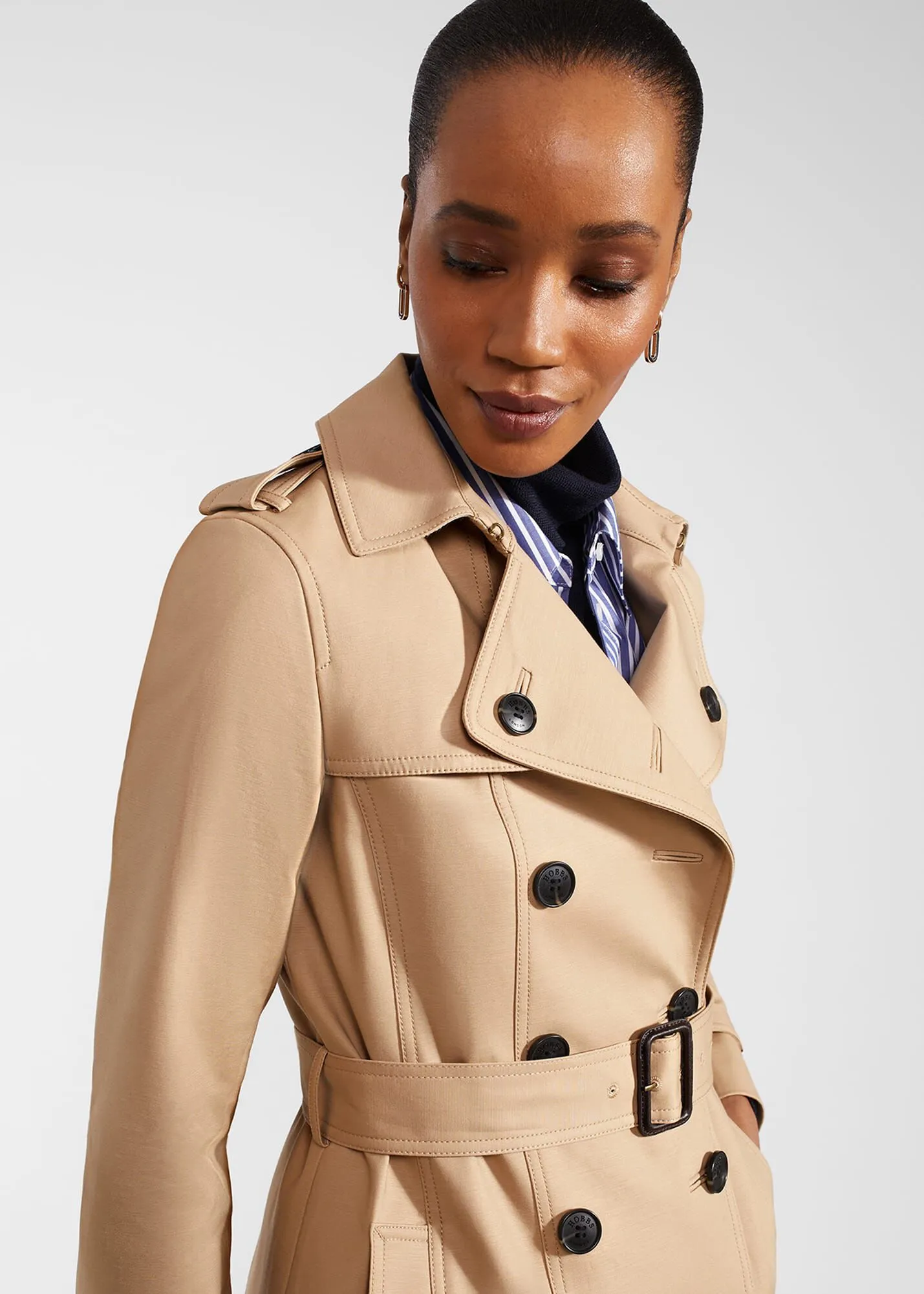 Skylar Shower Resistant Trench Coat 