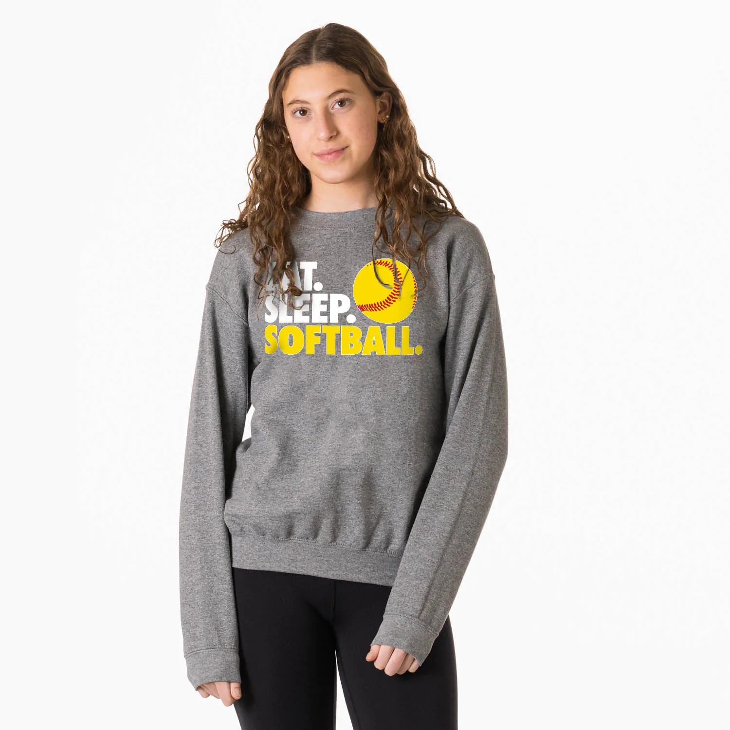 Softball Crewneck Sweatshirt - Eat Sleep Softball 