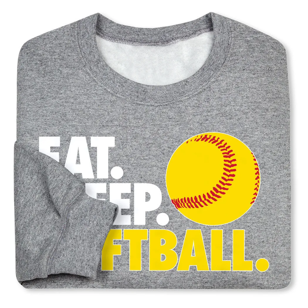 Softball Crewneck Sweatshirt - Eat Sleep Softball 