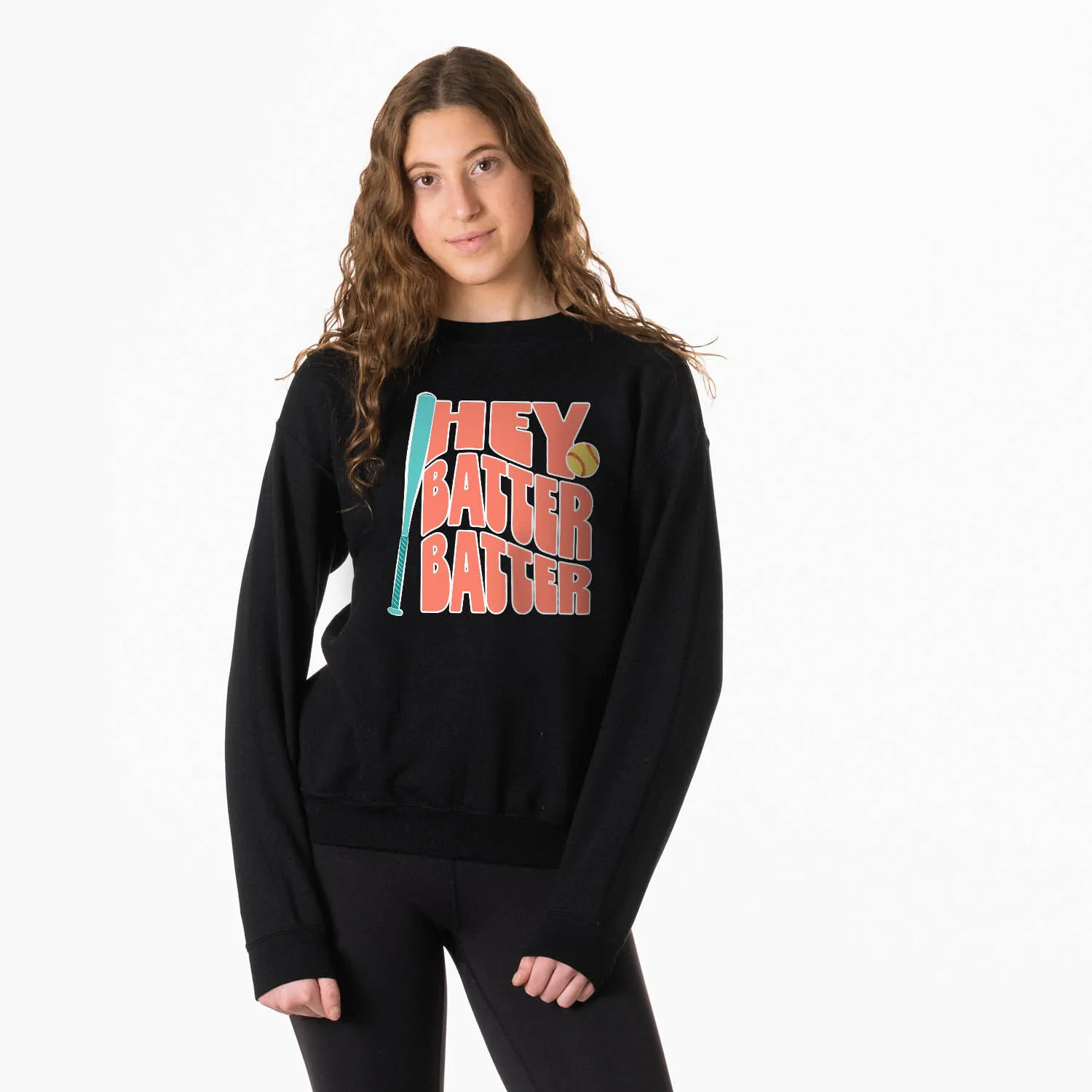 Softball Crewneck Sweatshirt - Hey Batter Batter 