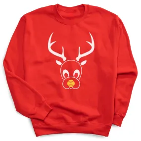 Softball Crewneck Sweatshirt - softball reindeer 