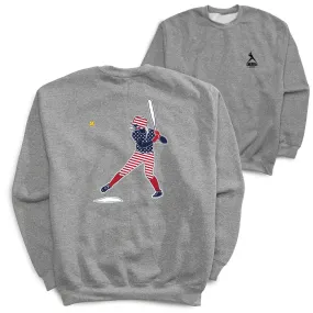 Softball Crewneck Sweatshirt - Softball Star (Back Design) 