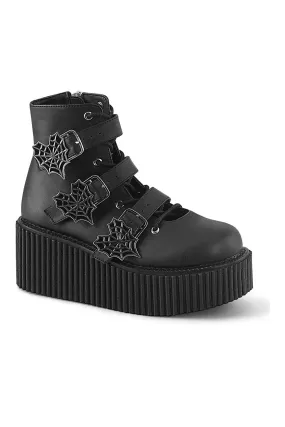 SS-CREEPER-260 Black Vegan Leather Creeper