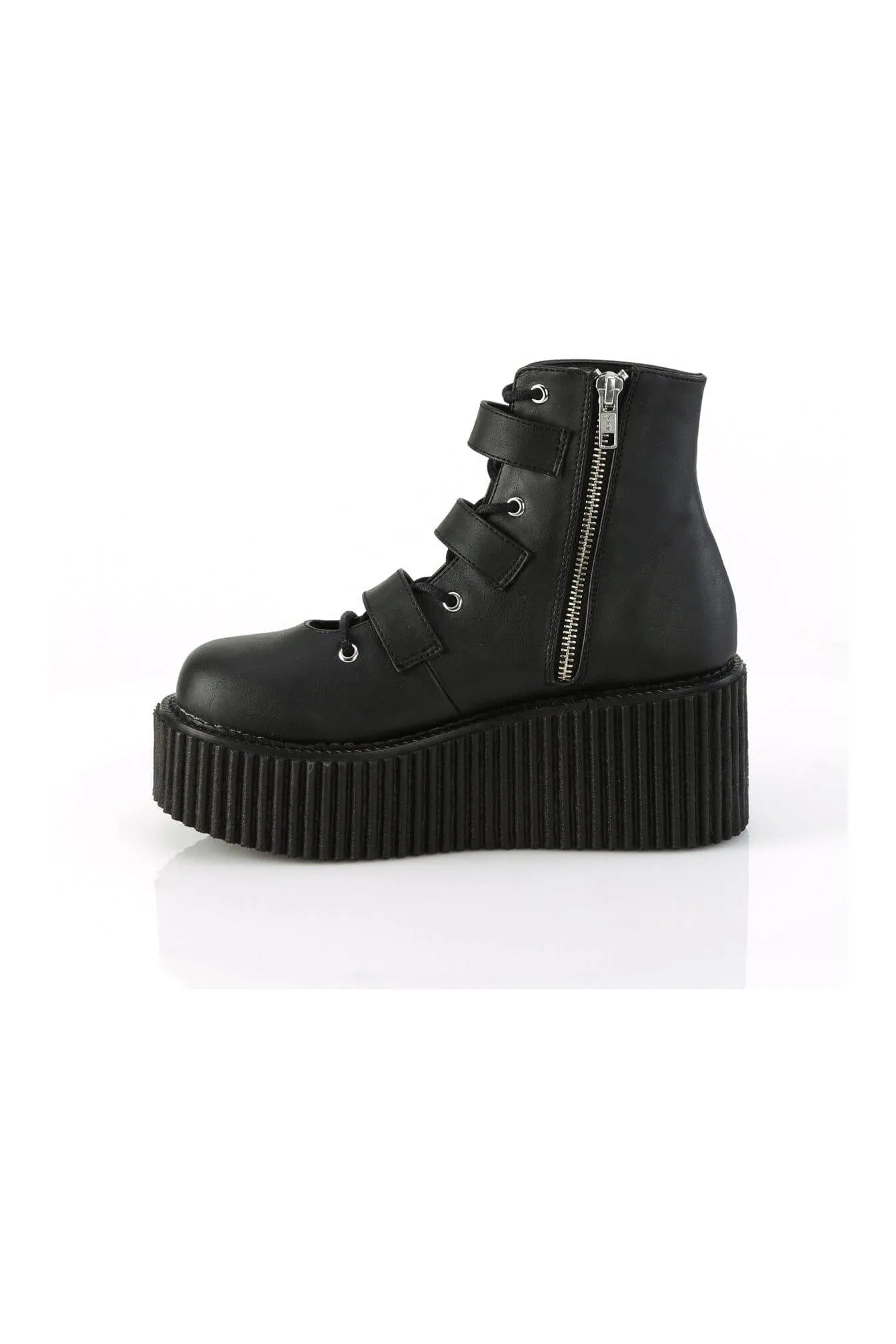 SS-CREEPER-260 Black Vegan Leather Creeper