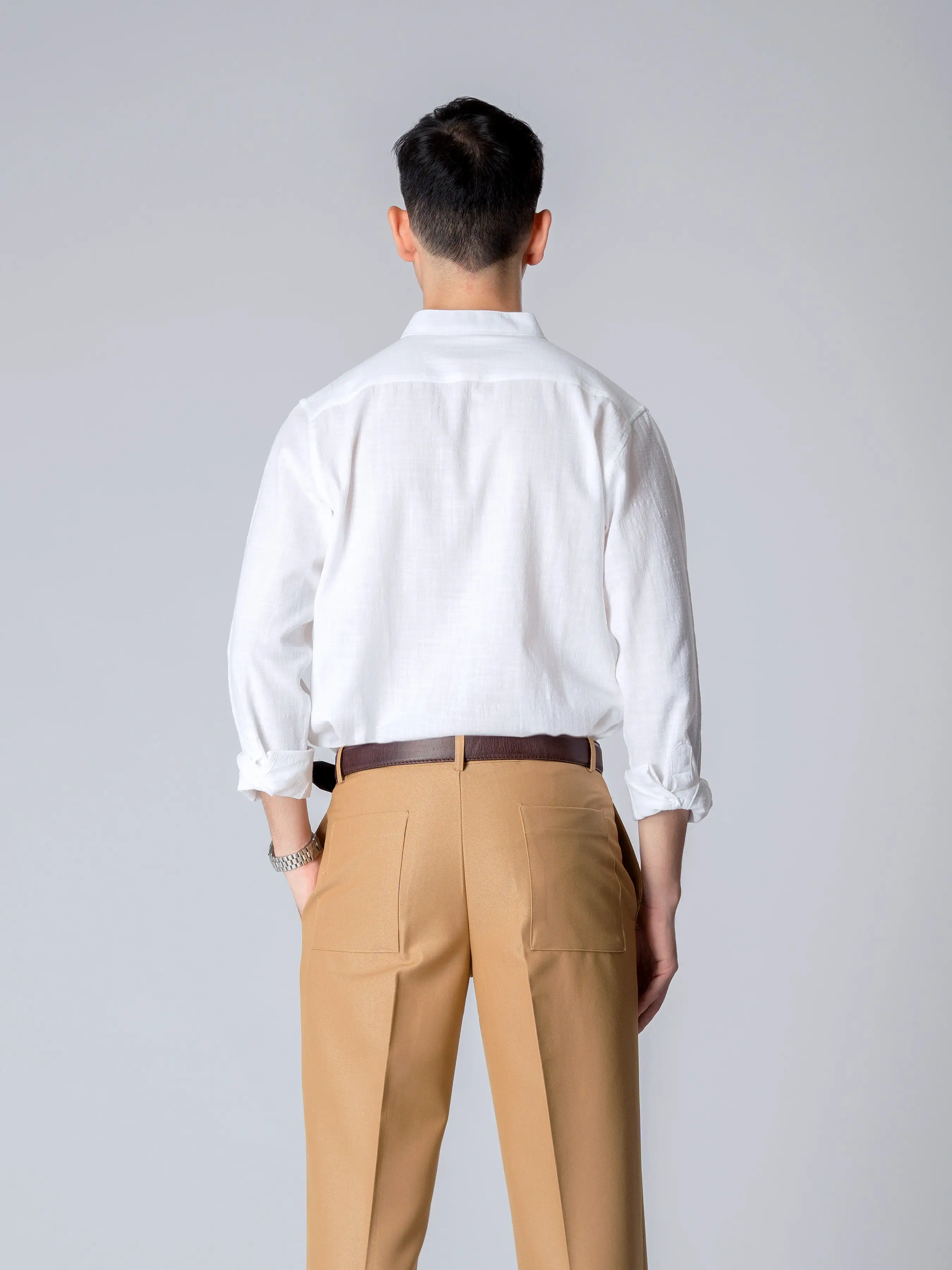 Stand Collar Shirt - White