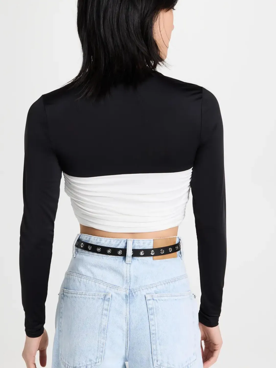 Stretchable Cotton Corset Look Crop Top