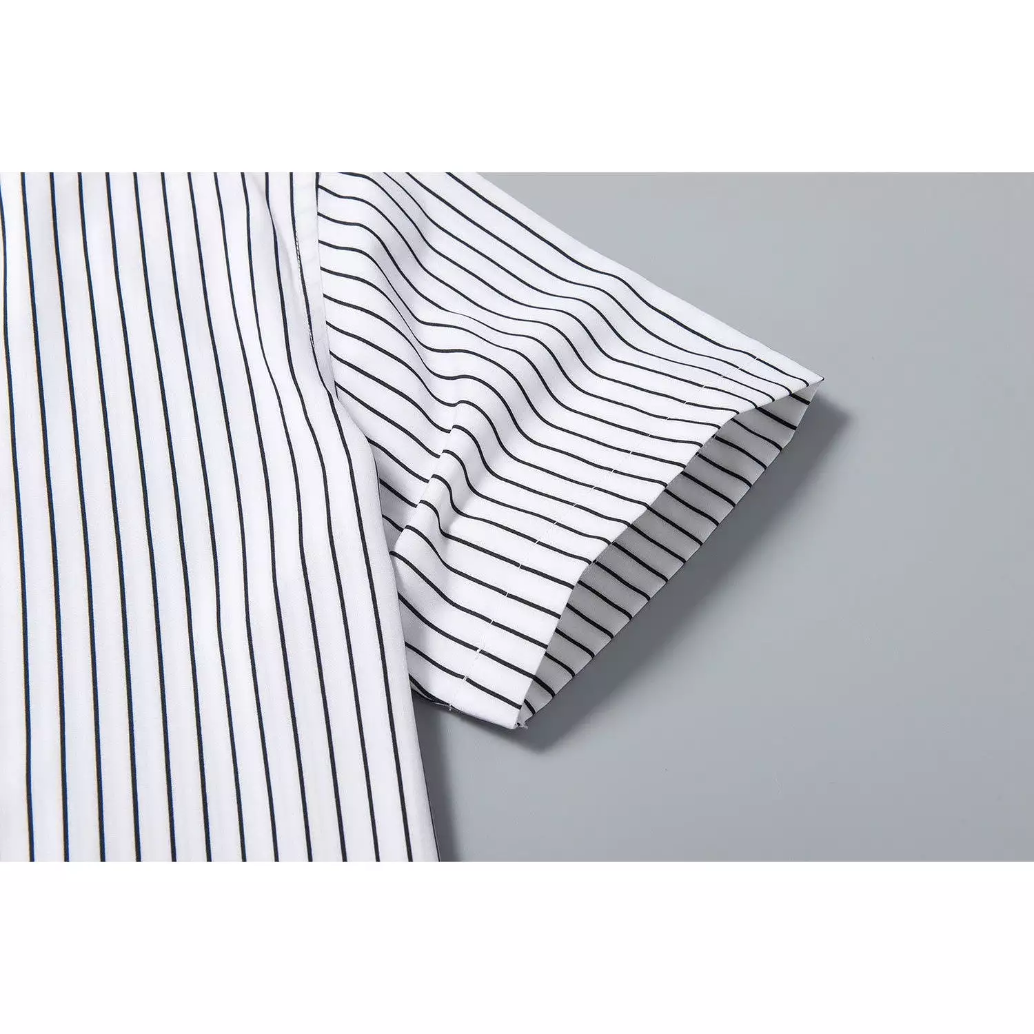 striped short-sleeved men's loose shirt