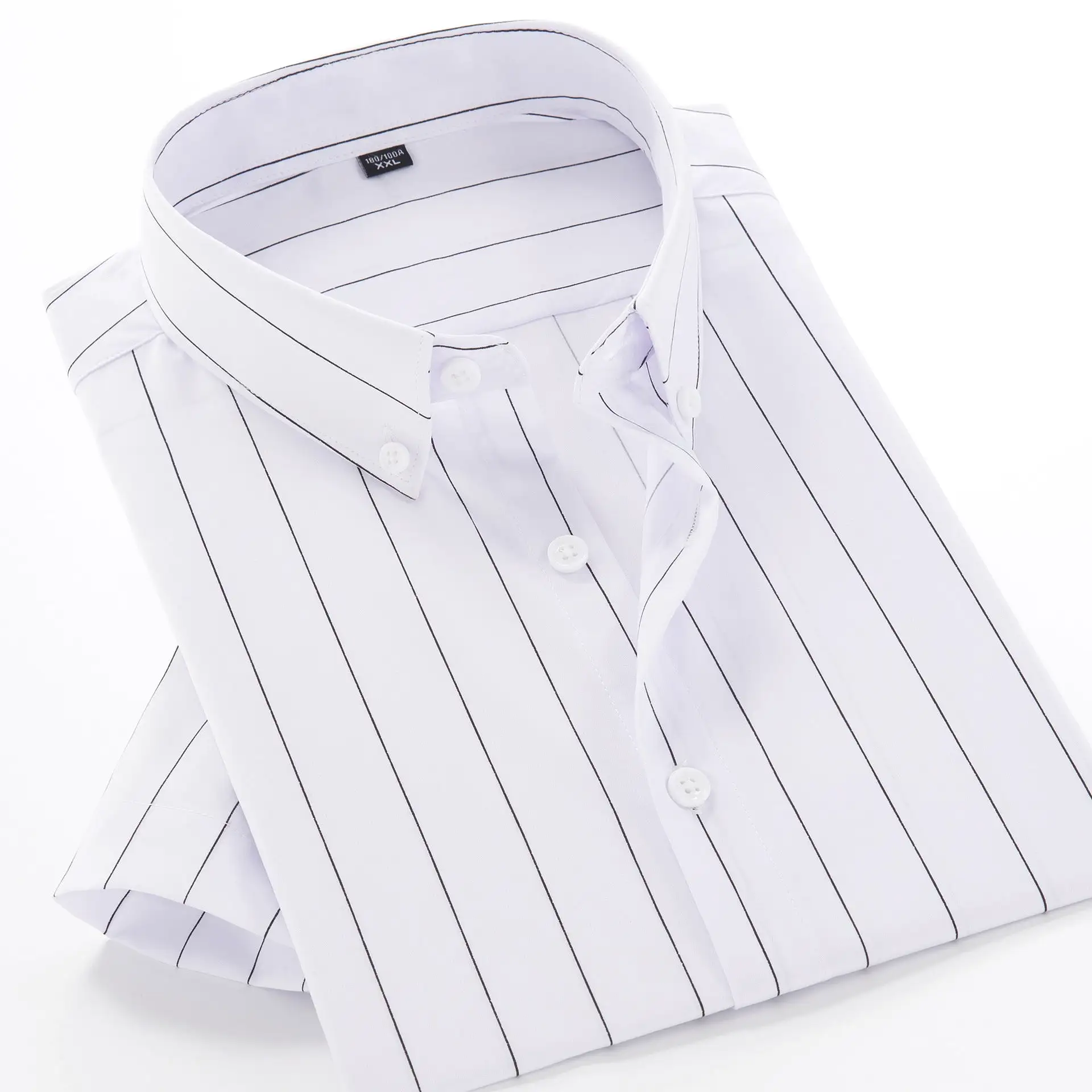 striped short-sleeved men's loose shirt