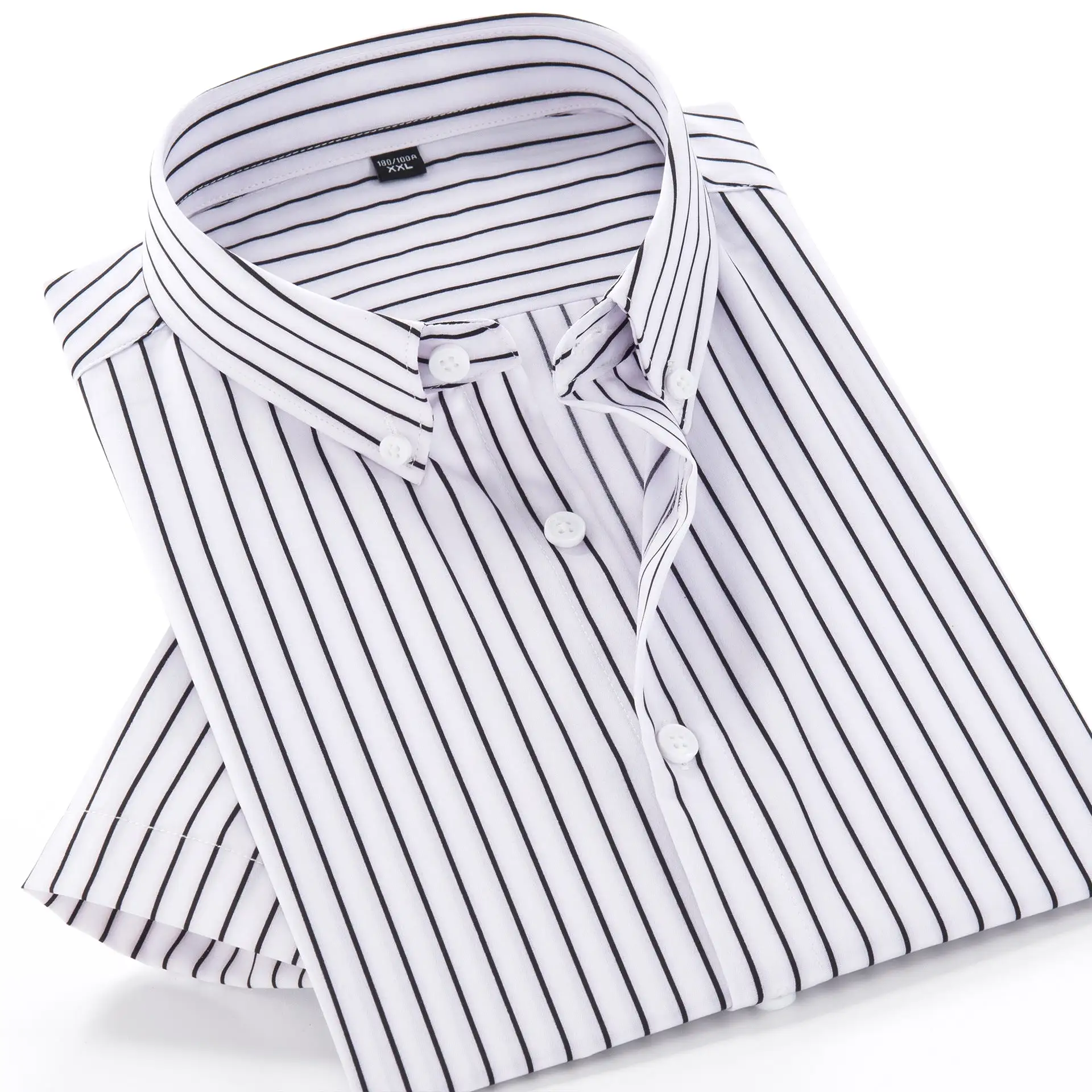 striped short-sleeved men's loose shirt