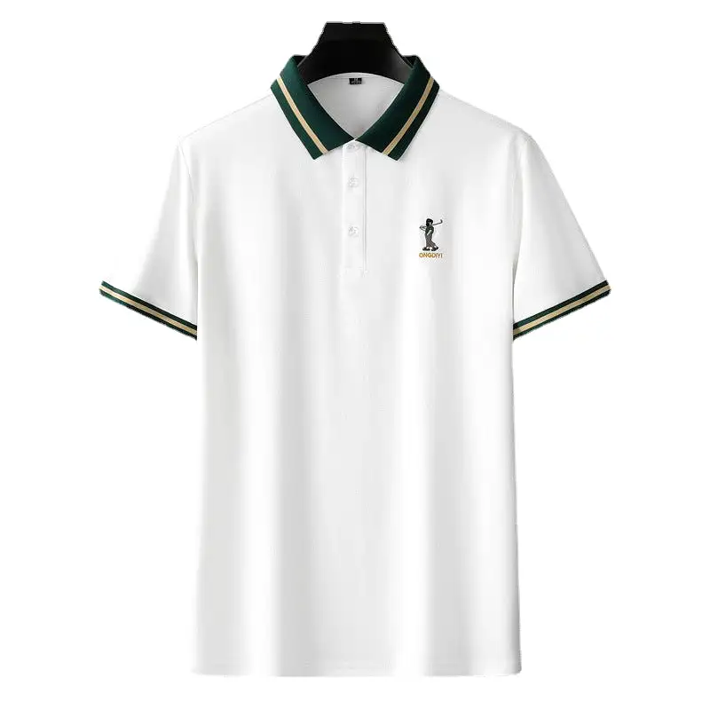 Summer men's embroidered short-sleeved polo shirt