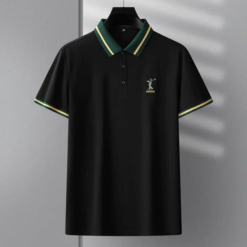 Summer men's embroidered short-sleeved polo shirt