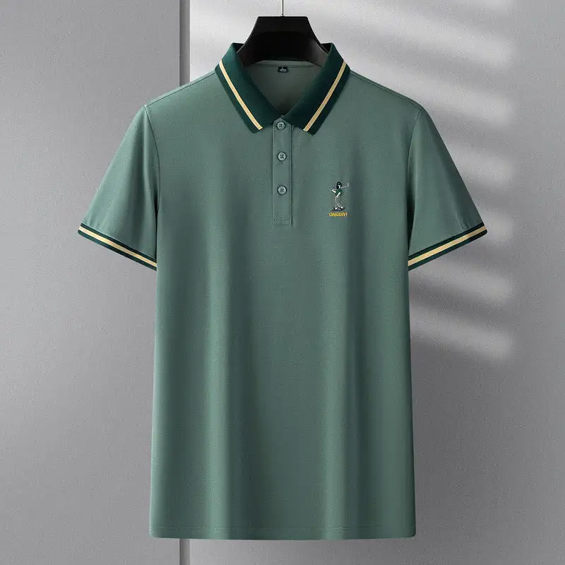 Summer men's embroidered short-sleeved polo shirt