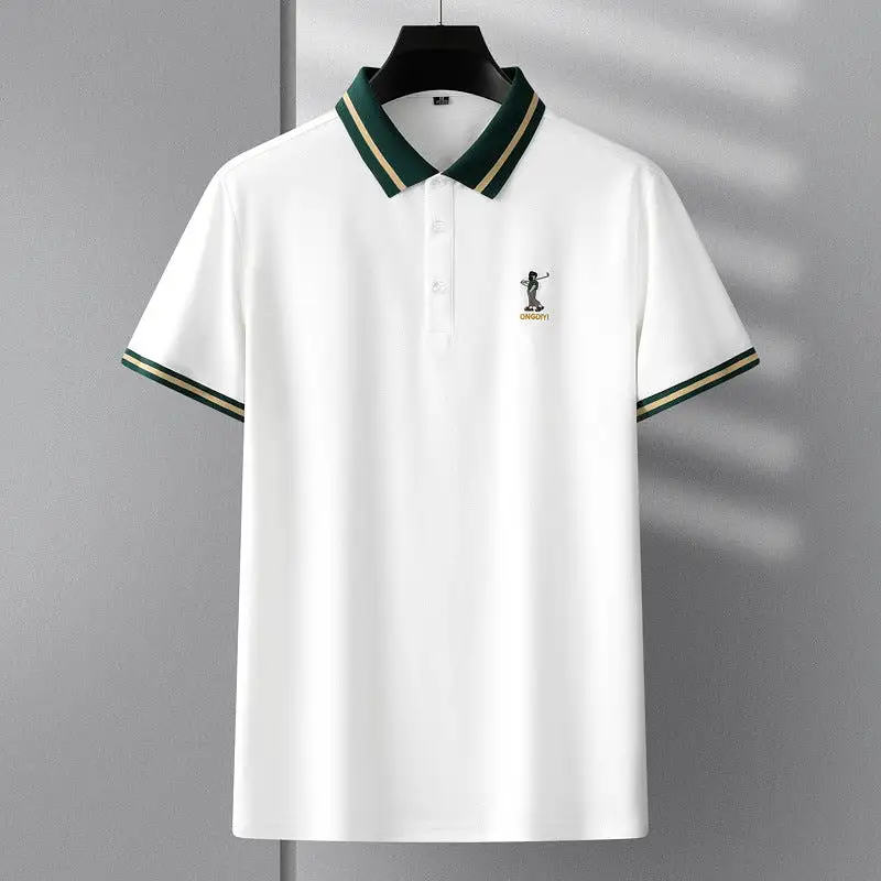 Summer men's embroidered short-sleeved polo shirt