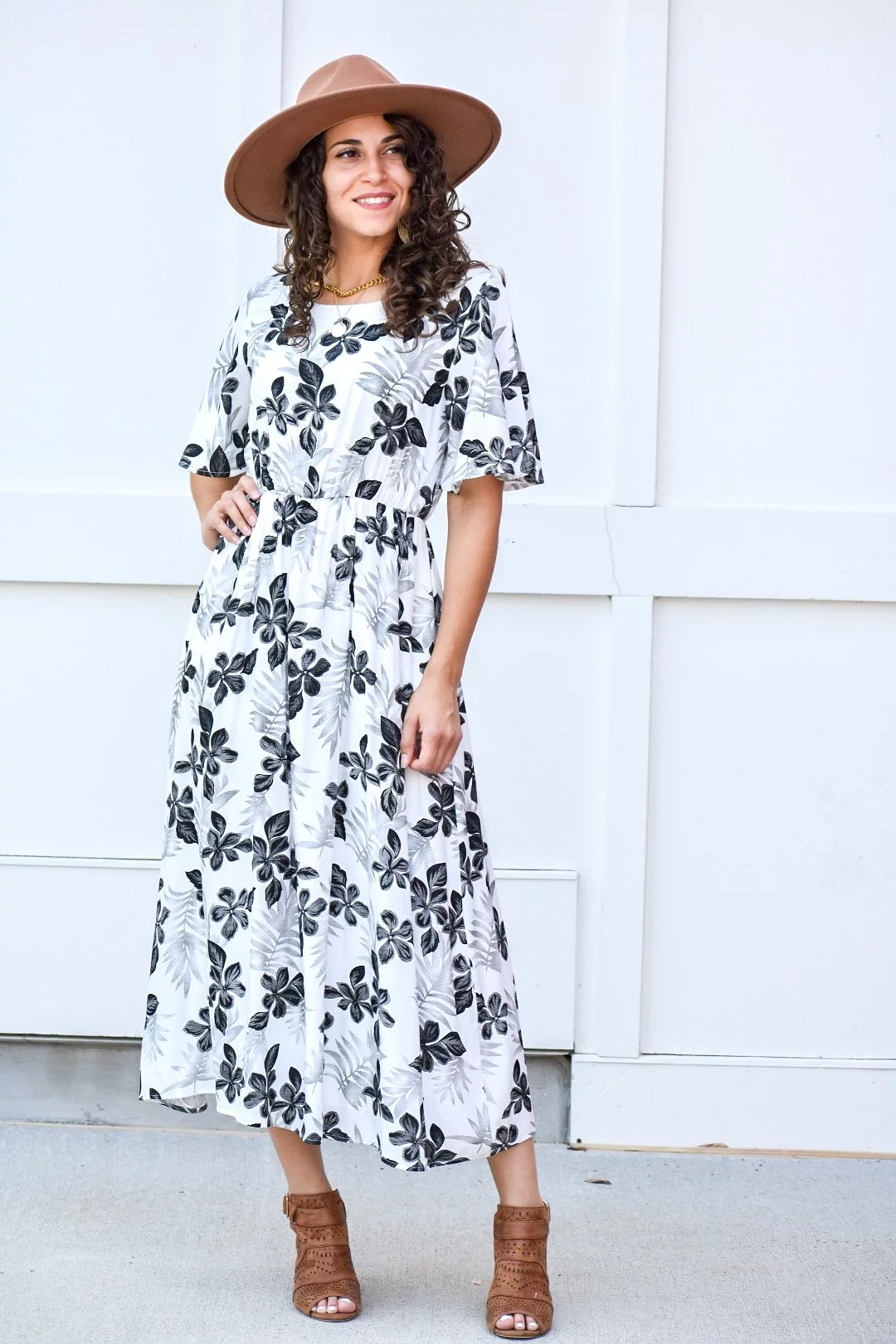 Sweet Floral Printed Maxi Dress