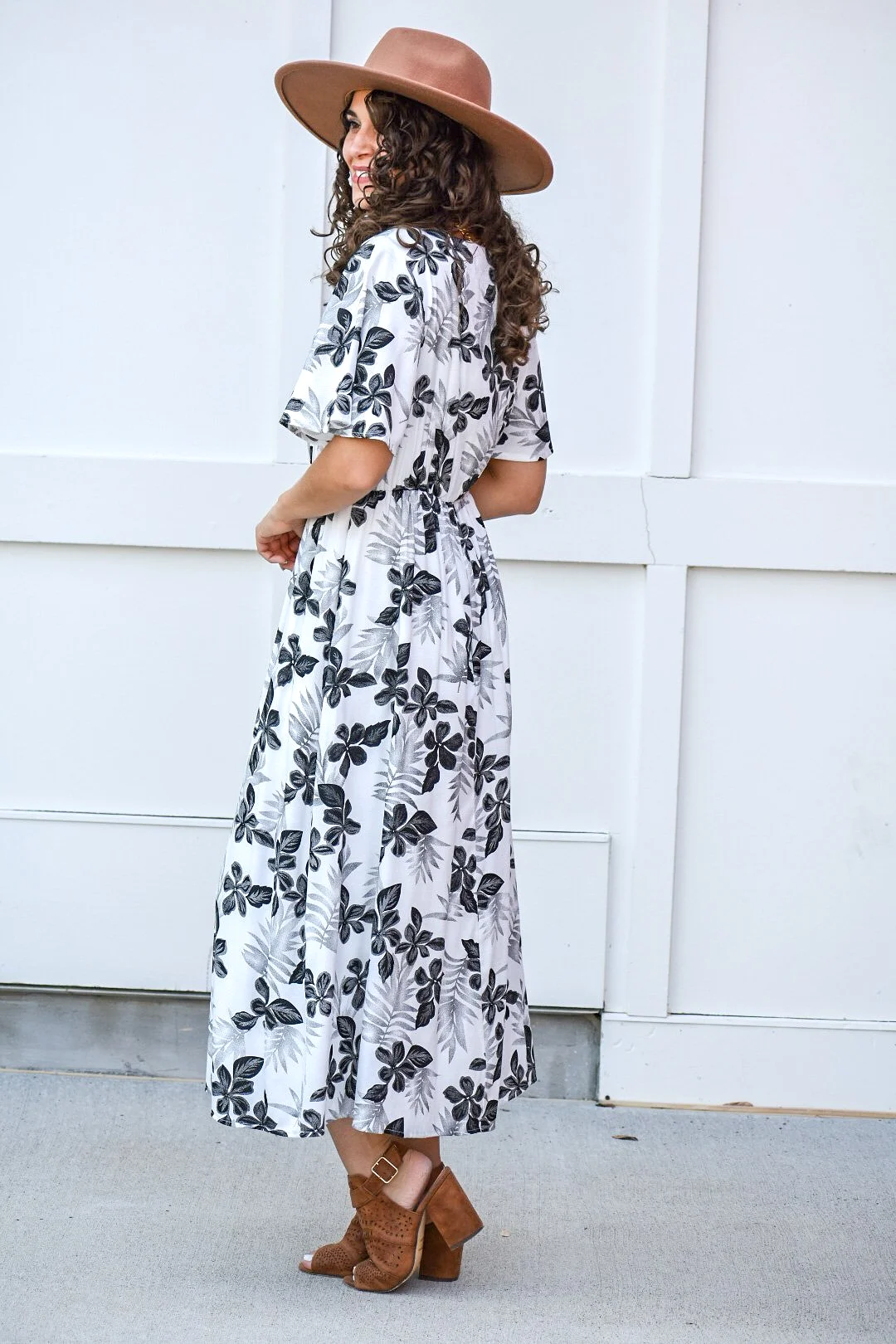 Sweet Floral Printed Maxi Dress