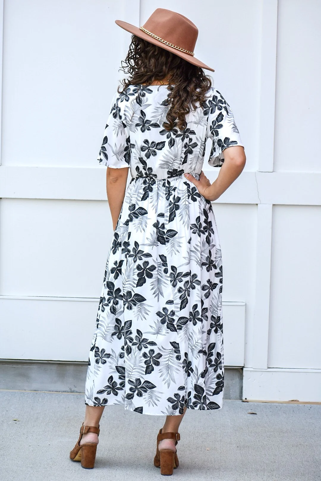 Sweet Floral Printed Maxi Dress