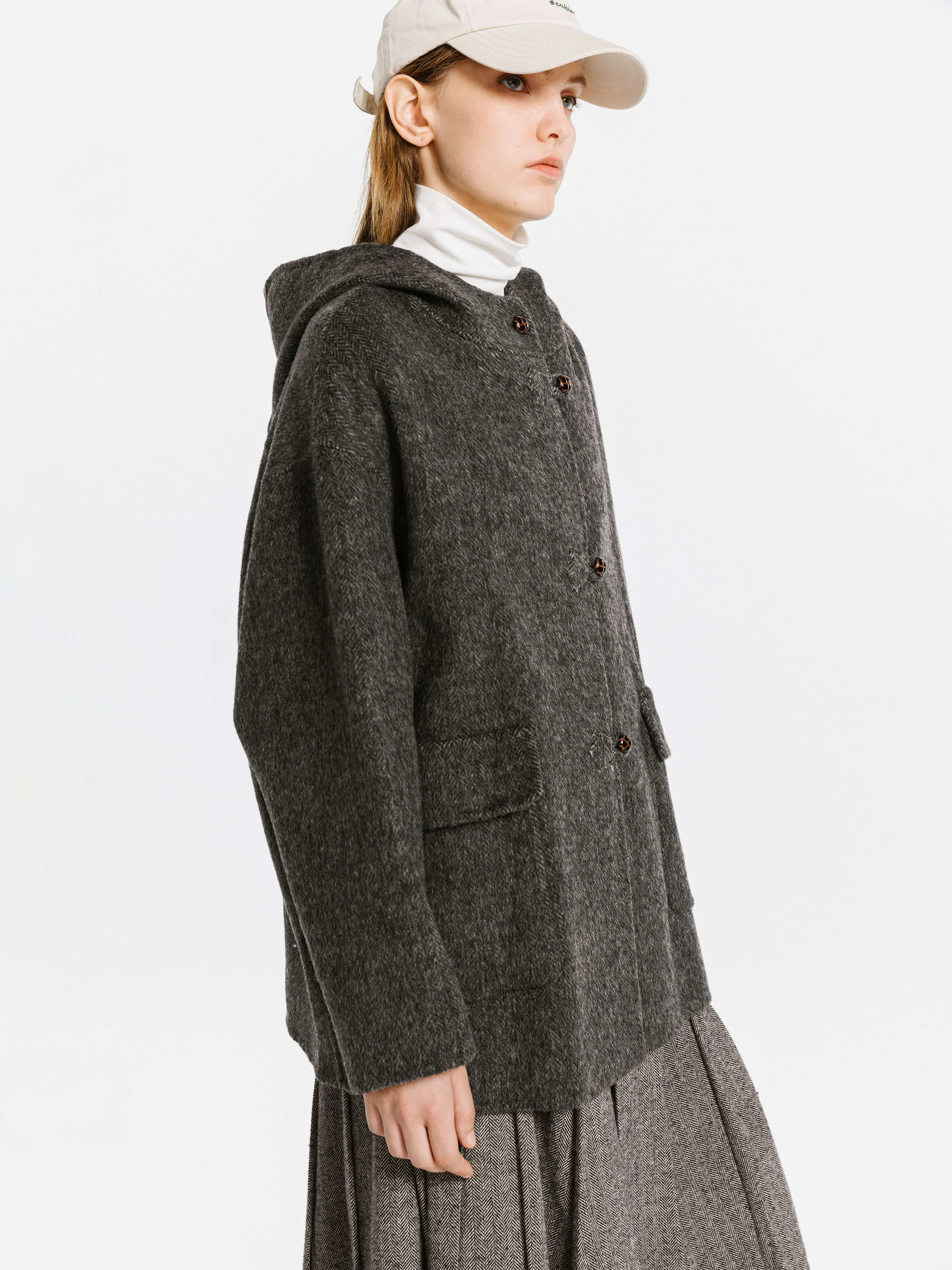 Tailored Coat with Sheep Wool Blend