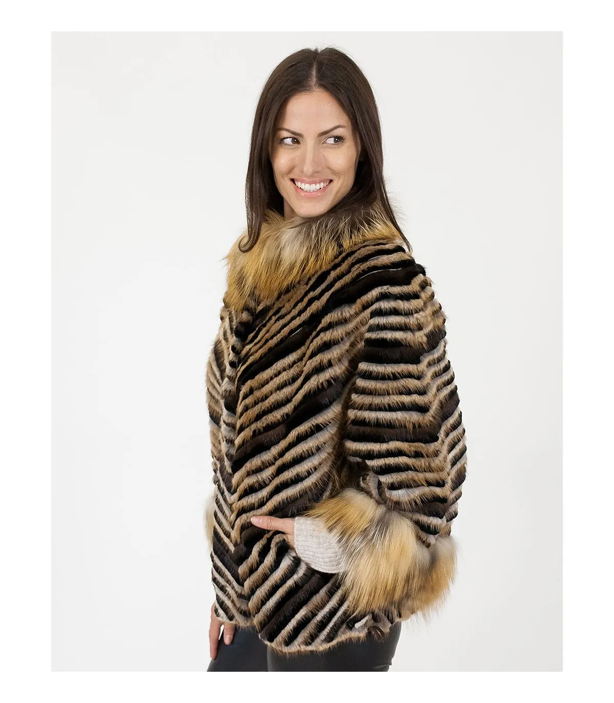 Tan and Black Mink, Fox, and Rex Capelet at FurSource.com