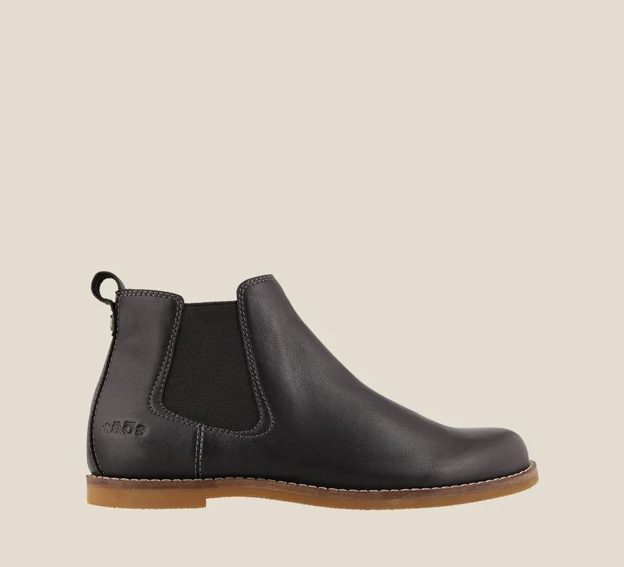 Taos Womens Chelly Chelsea Boot- Black Soft Leather