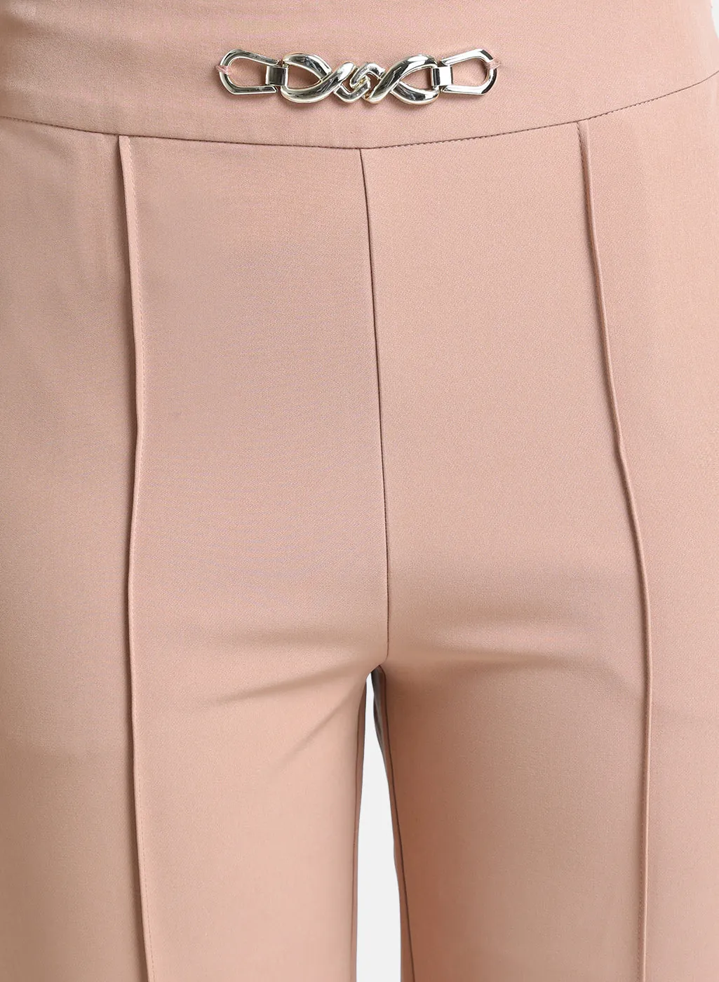 Trouser With Metal Trim At Waist