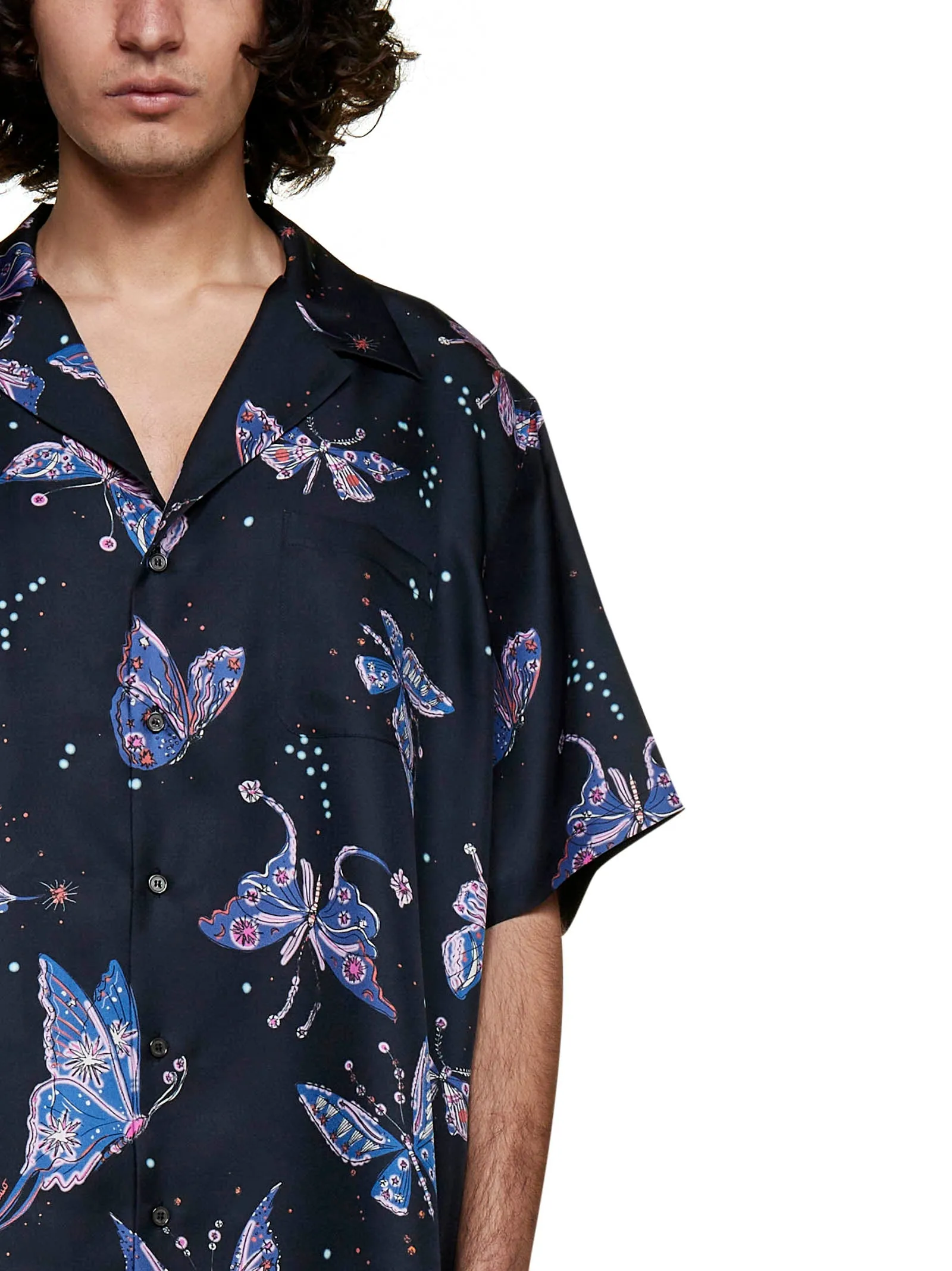 Valentino Butterfly Printed Short-Sleeved Shirt