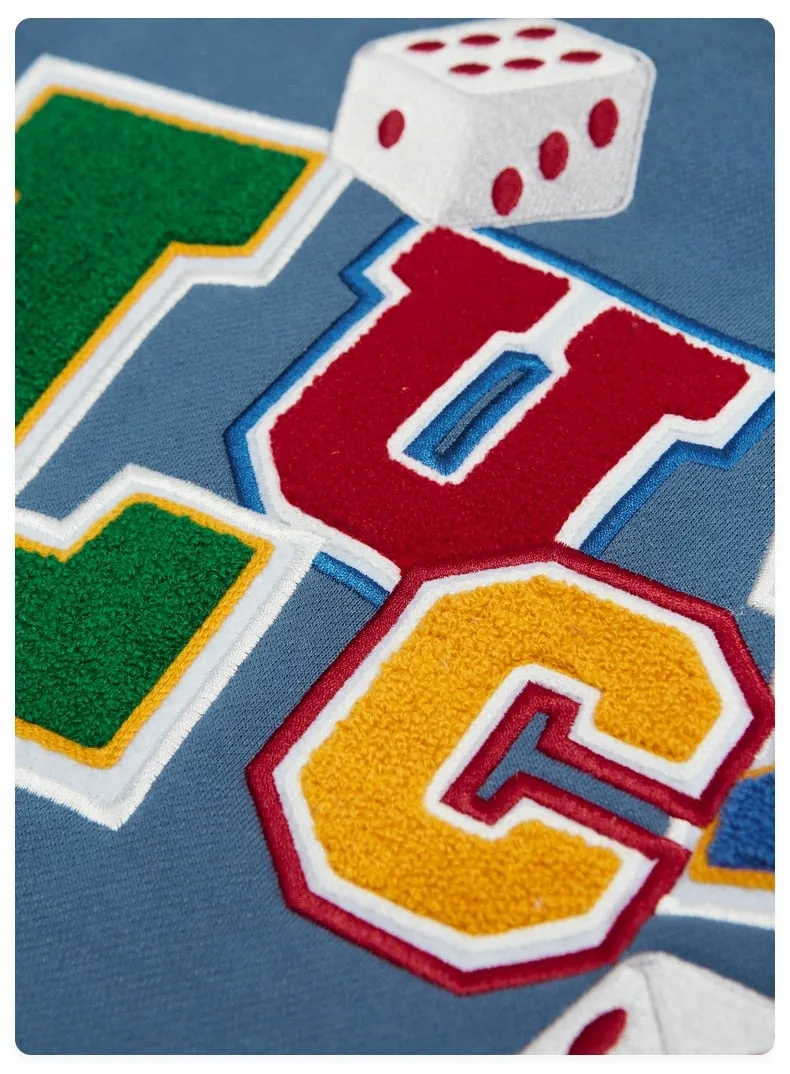 Varsity Jacket with 'Lucky' Casino Aesthetic Patching