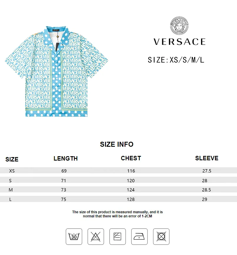 Versace 23ss new Versace Allover polka Dot printed short-sleeved shirt 6.26