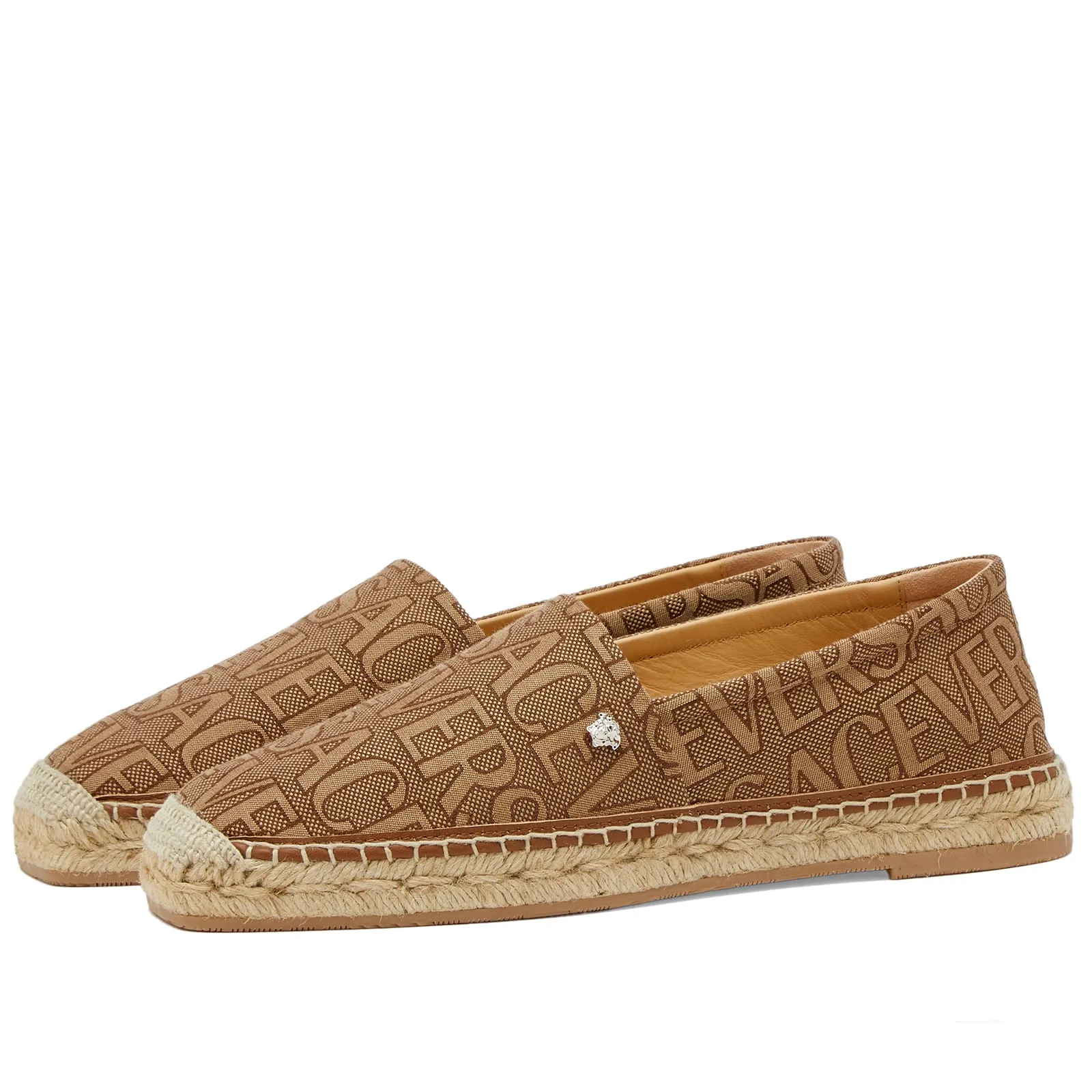 Versace All Over Logo EspadrillesBeige