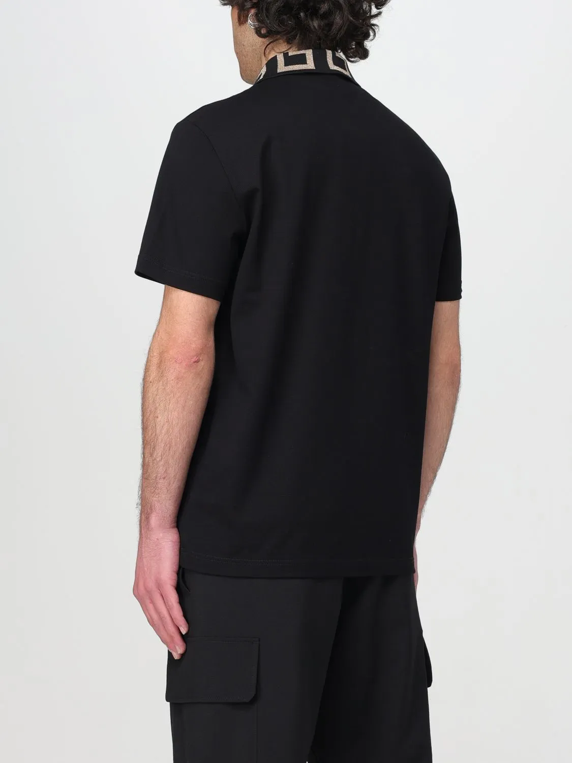 VERSACE  |Greca Short-Sleeved Polo Shirt