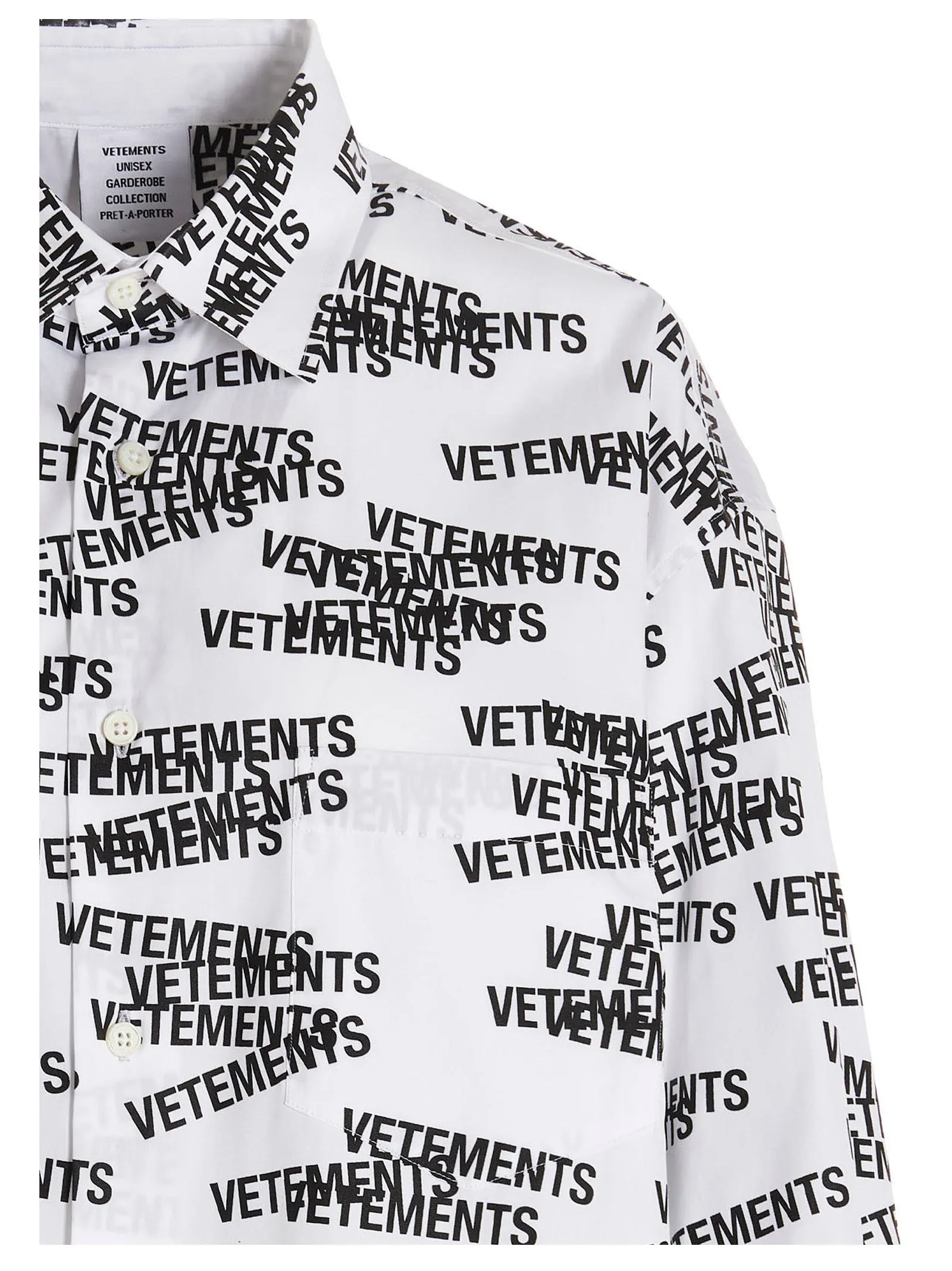 Vetements All-Over Logo Printed Shirt