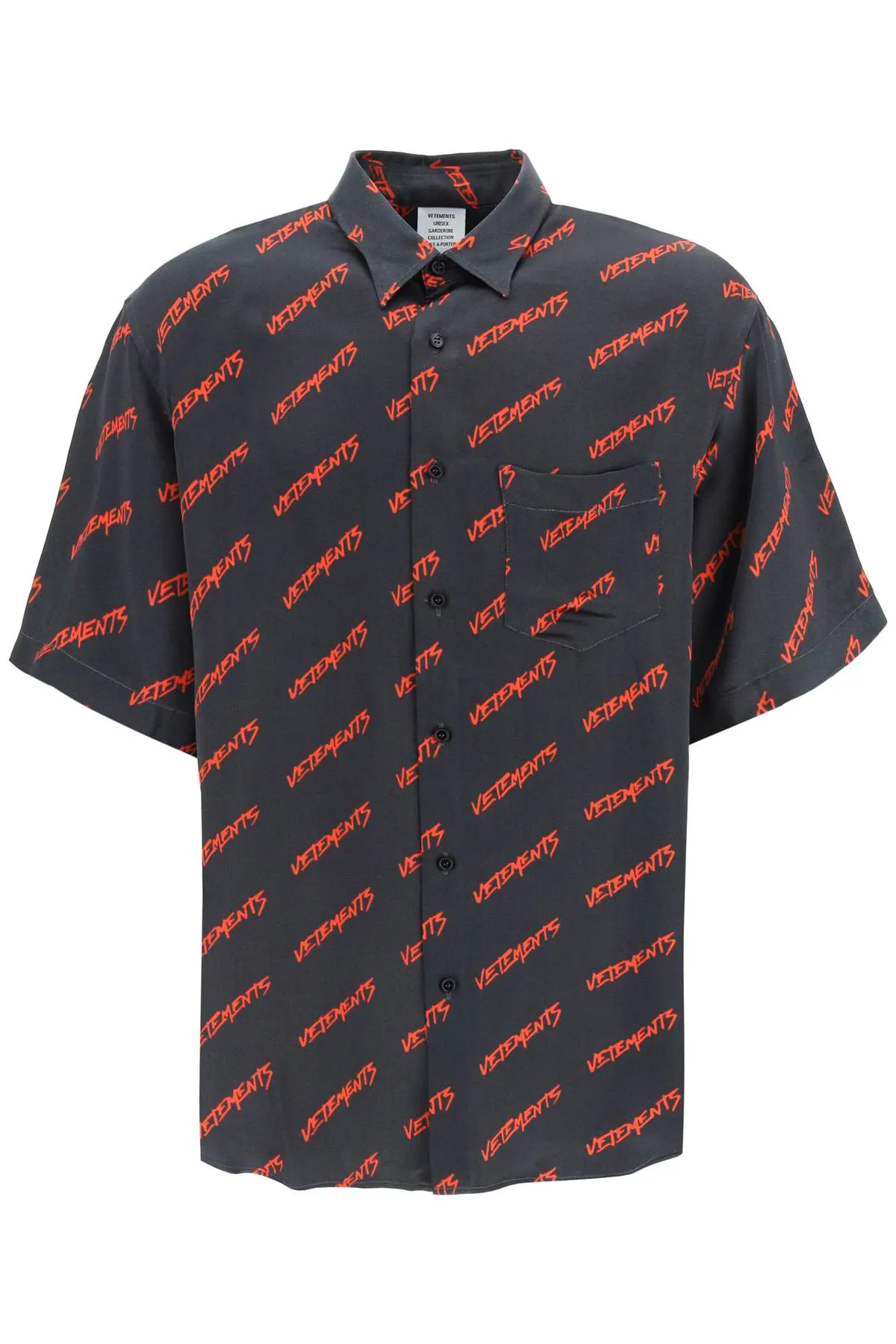 Vetements All-Over Logo Printed Short-Sleeved Shirt