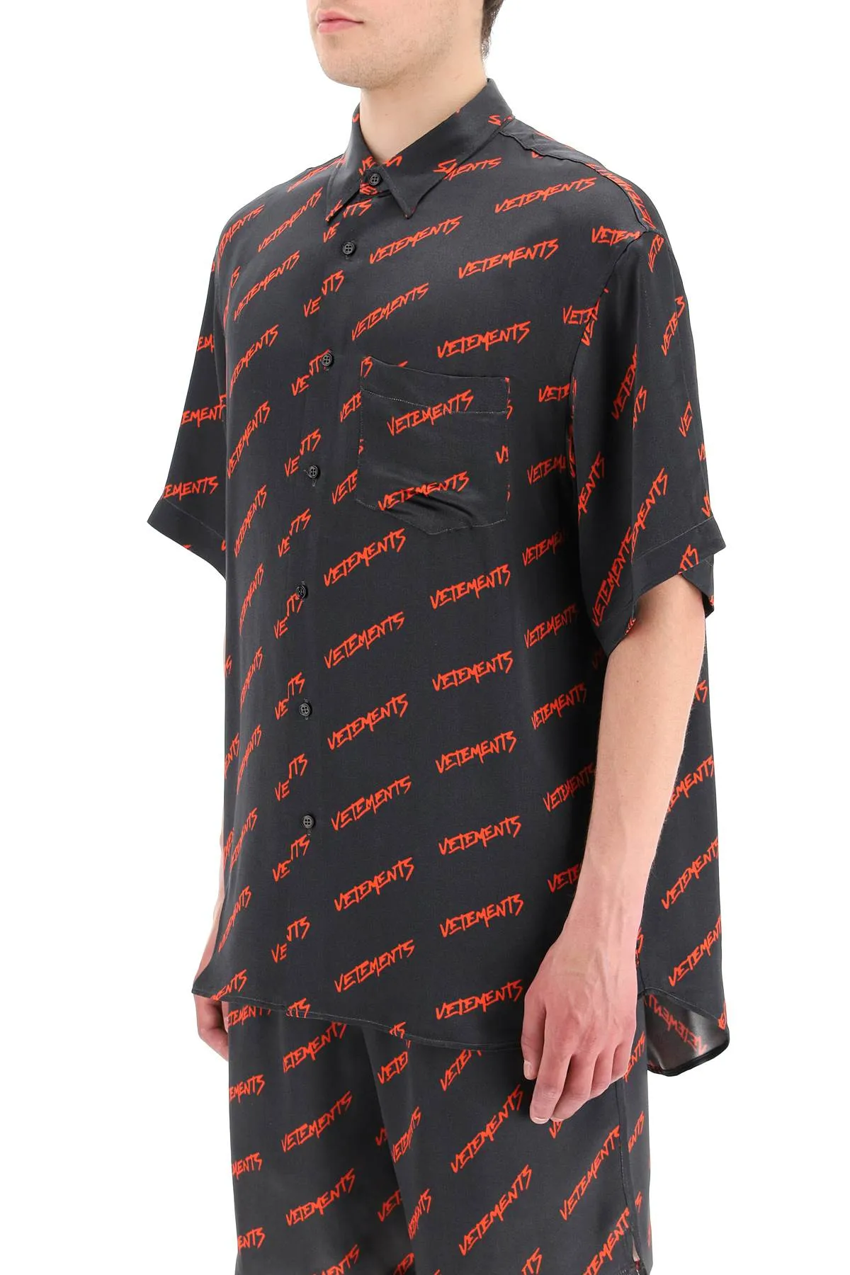 Vetements All-Over Logo Printed Short-Sleeved Shirt