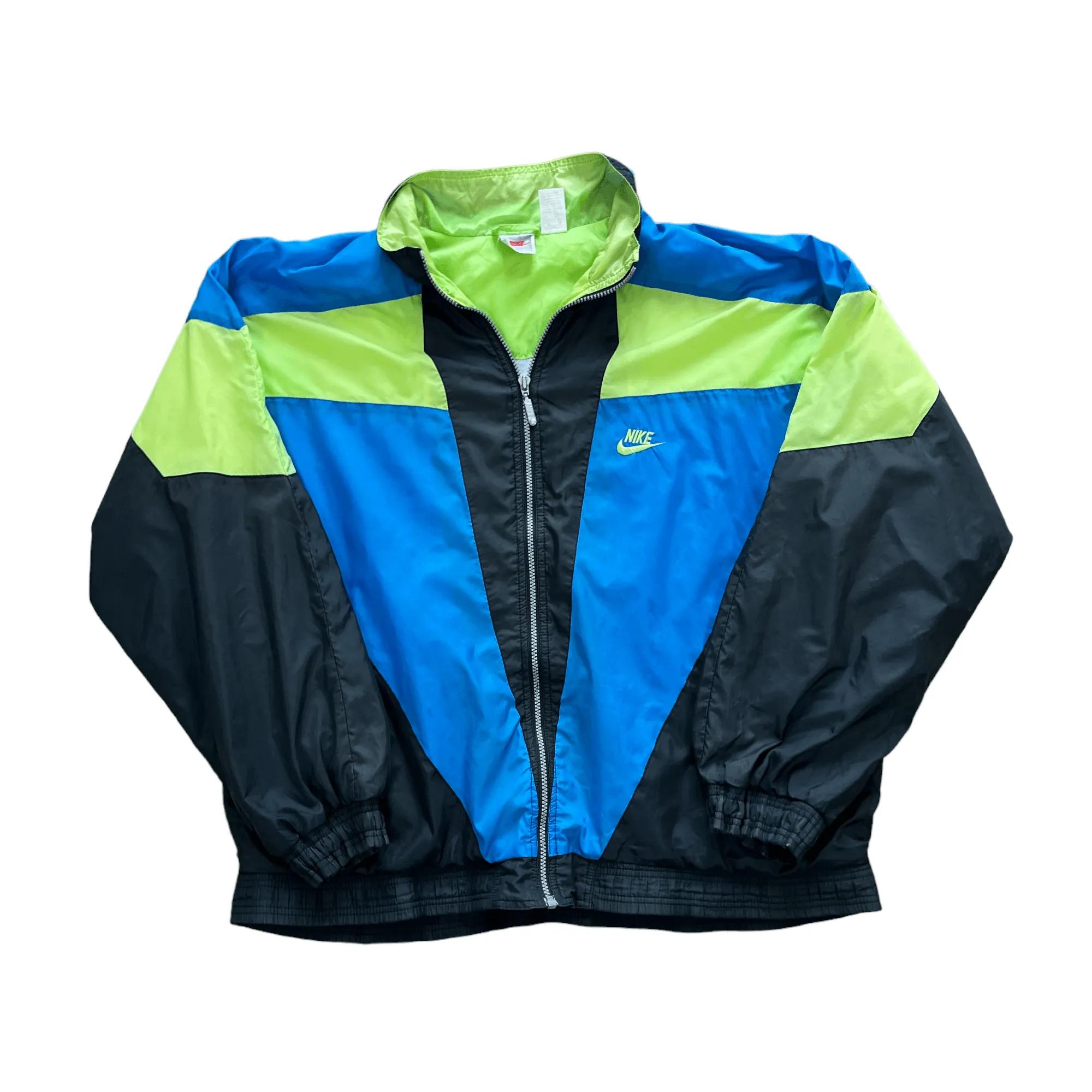 Vintage 90s Black, Blue + Green Nike Jacket - Extra Large