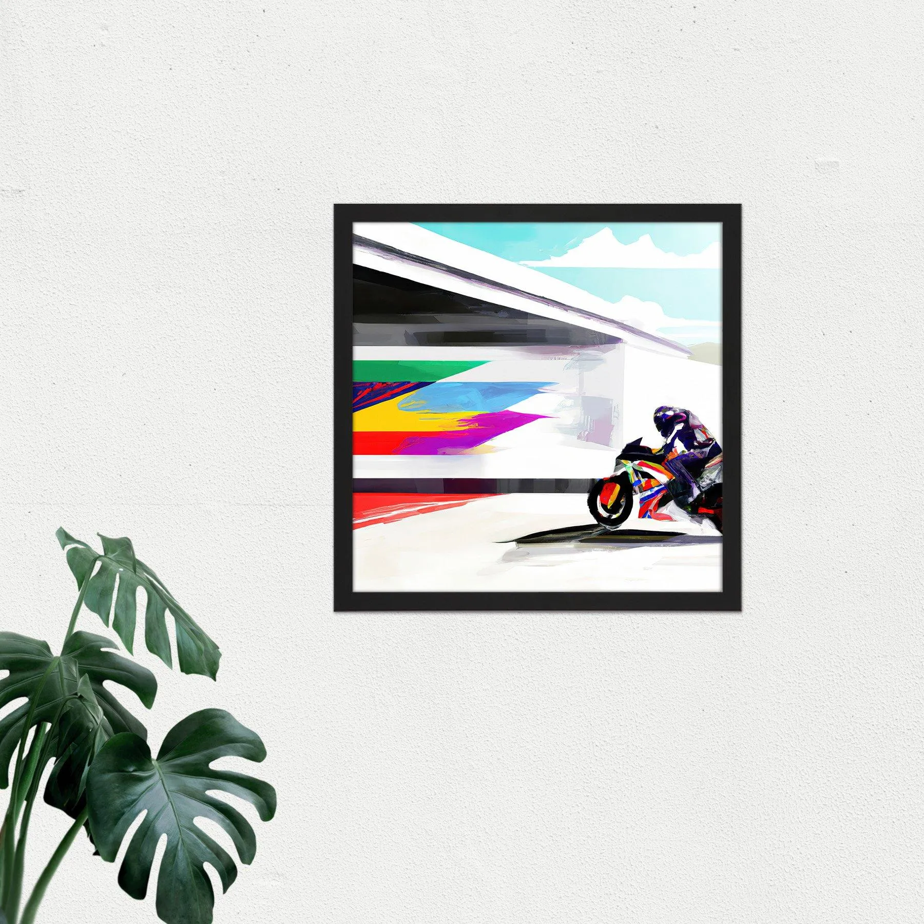 Wall Art & Pictures | Wall Art Print Moto GP Isle Of Man TT Superbike Motorbike Motorcycle Vibrant Modern Abstract Watercolo