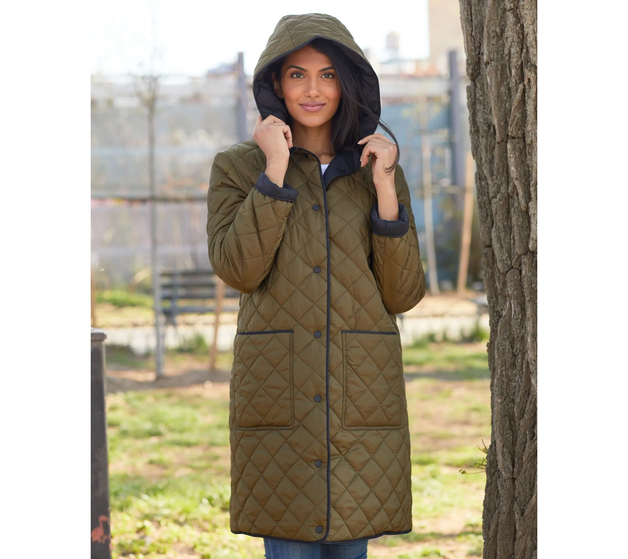 Weatherproof Quilted Reversible Duffle Coat