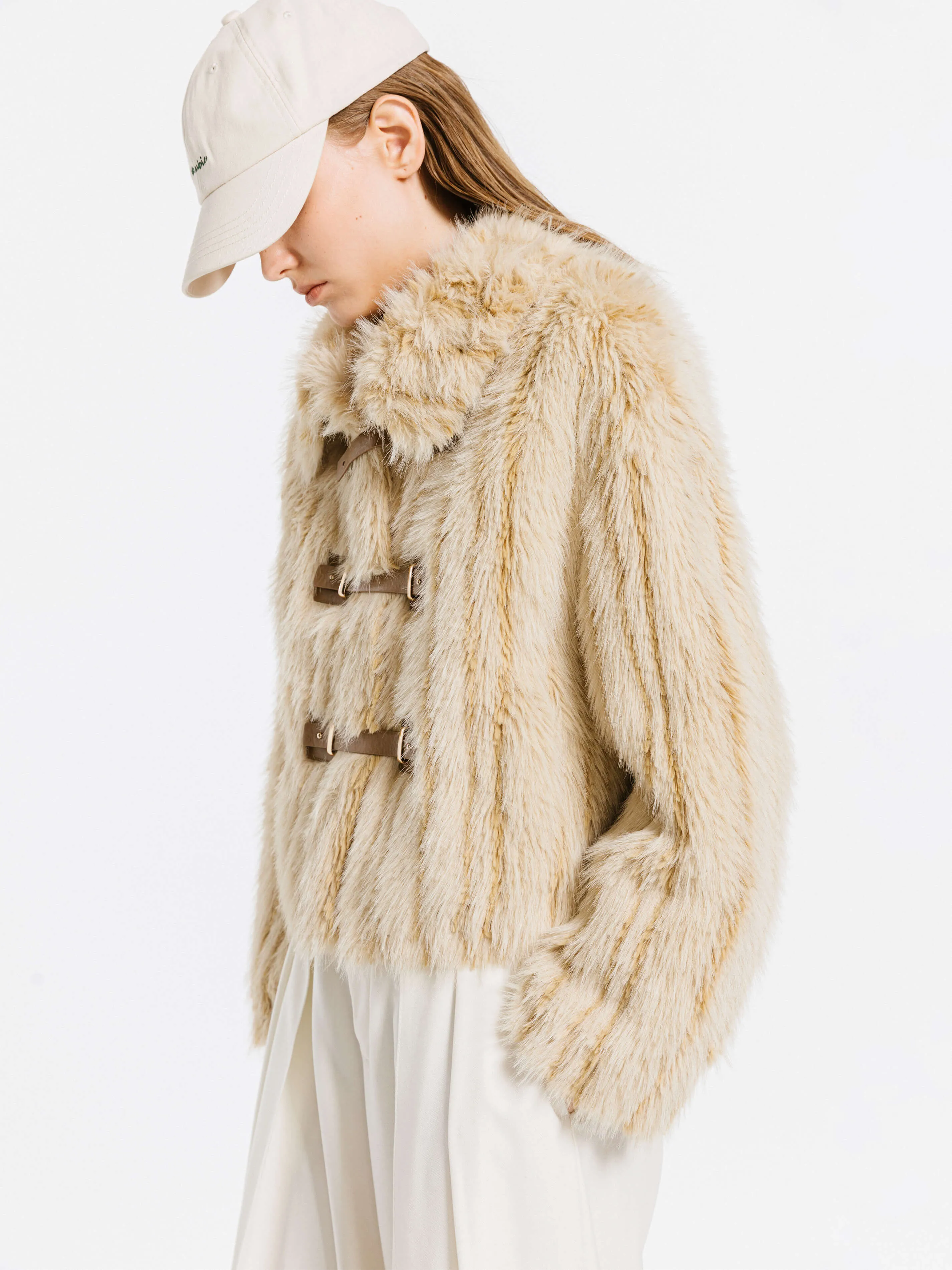 Wheat Faux Fur Short Coat