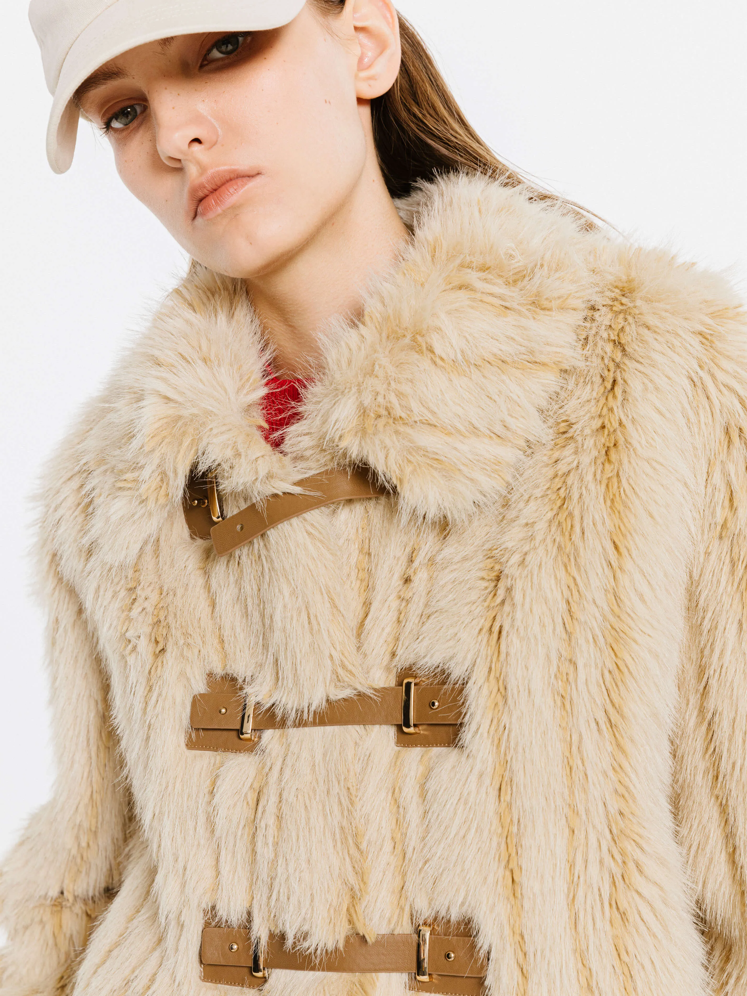 Wheat Faux Fur Short Coat