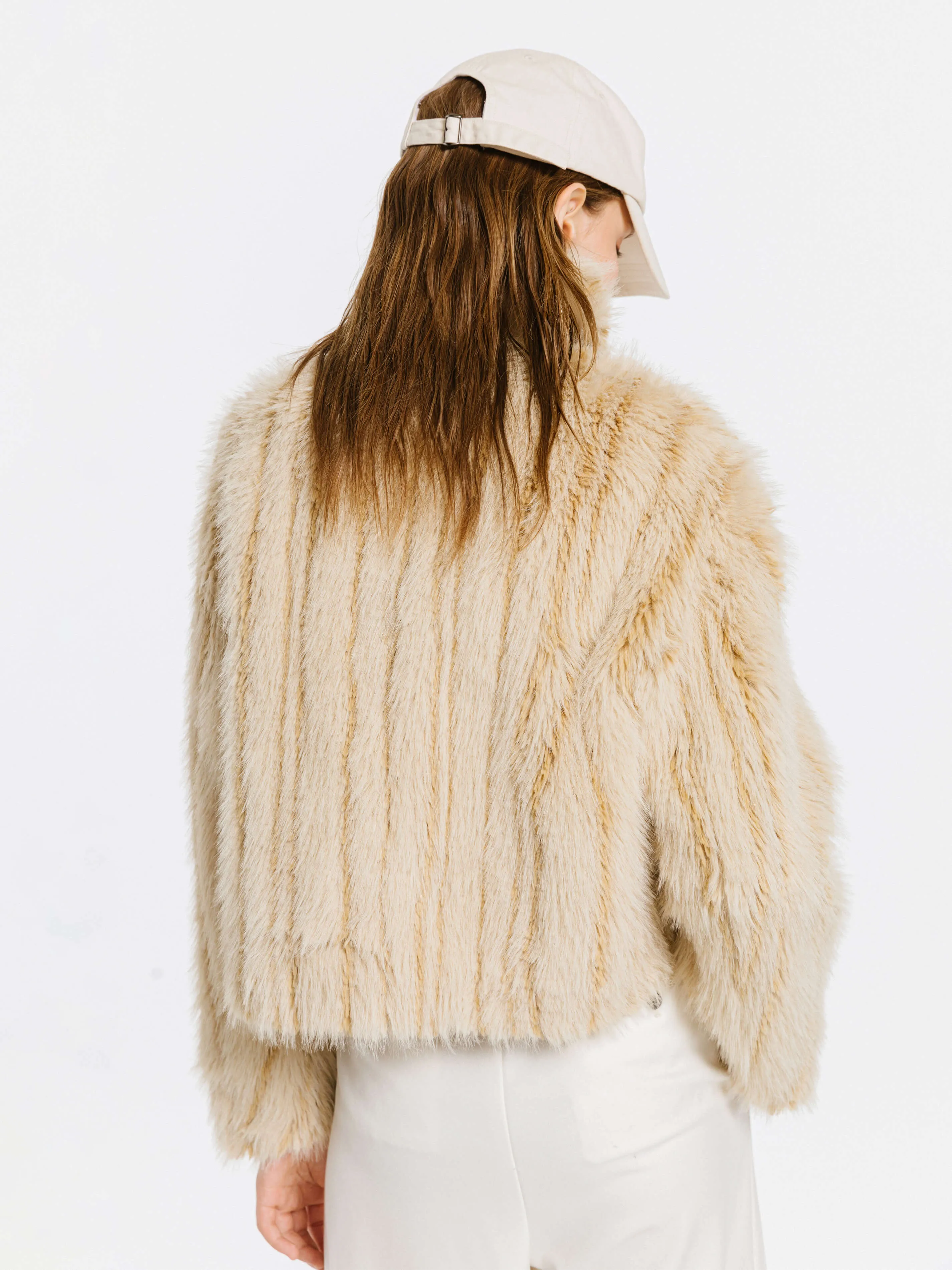 Wheat Faux Fur Short Coat