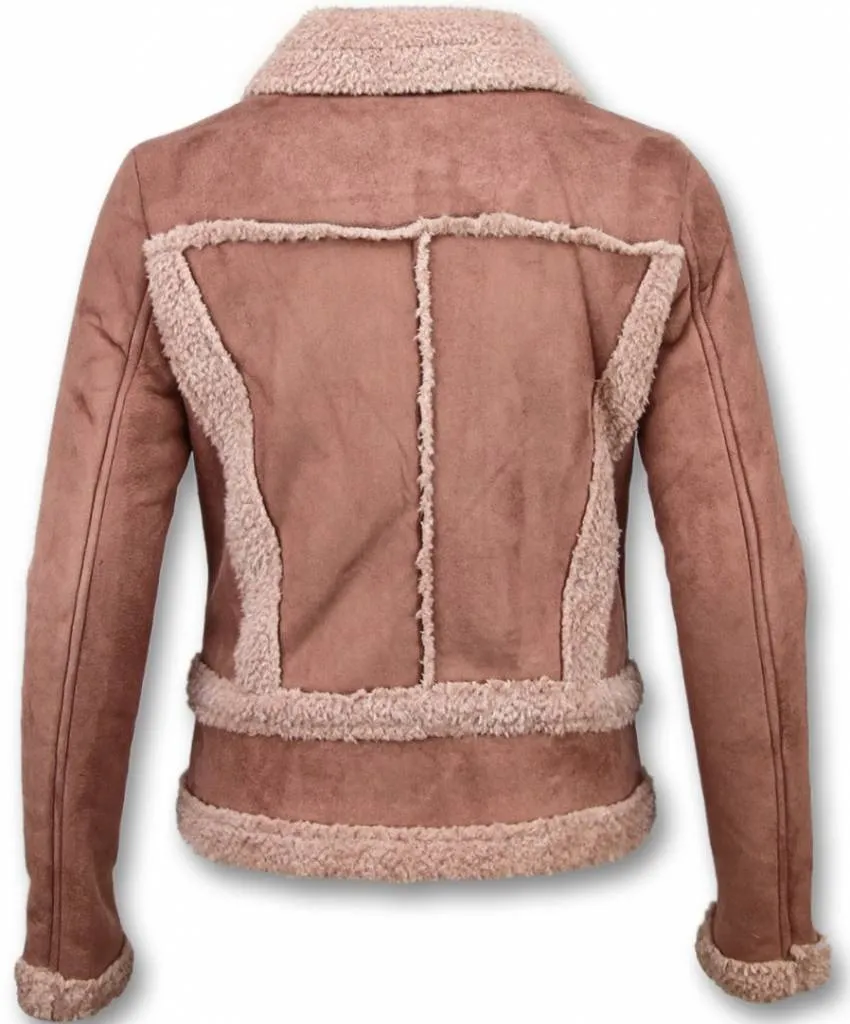 Women Lammy Coat Suede Pink |