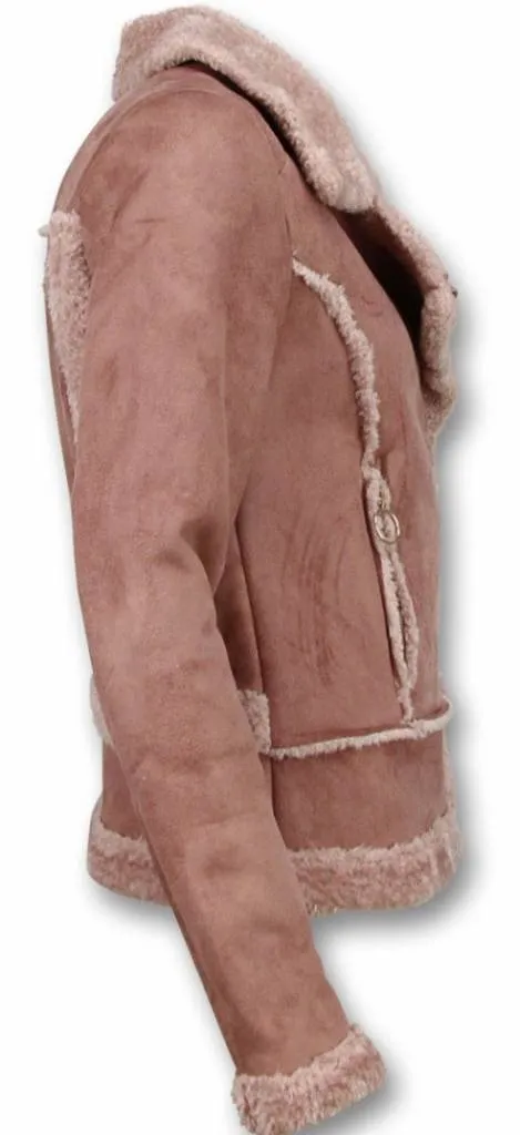 Women Lammy Coat Suede Pink |