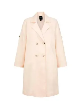 Women s Linen Raglan Double Coat Peach 270594