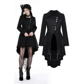 Women's Gothic Turn-down Collar High-low Coat